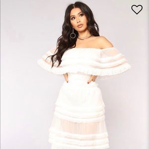 Reine mesh dress white
